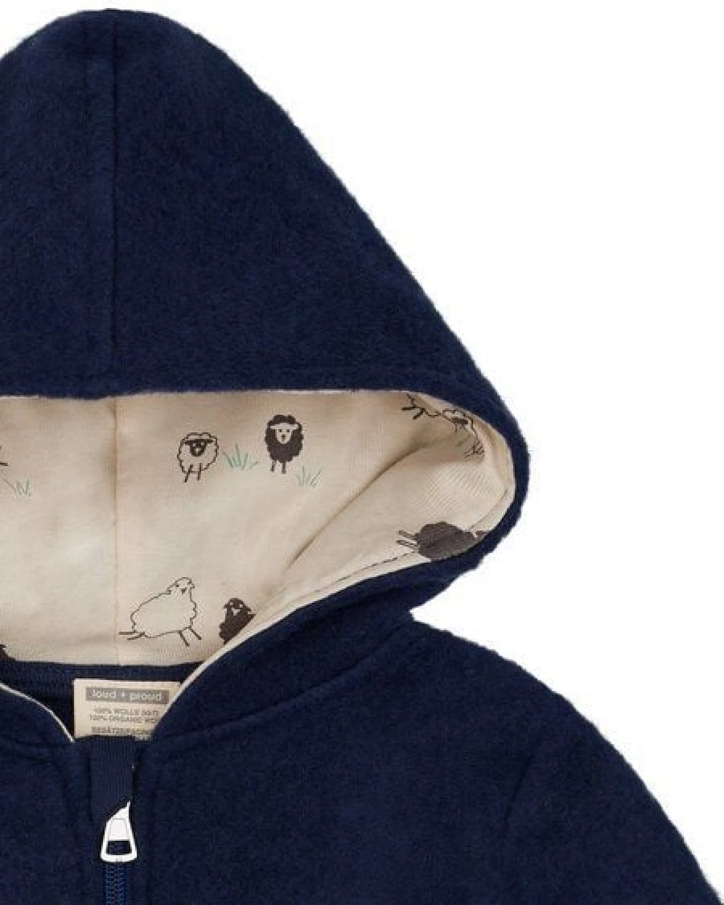 loud + proud Babys & Kinder Wollfleece-Jacke mit Kapuze, GOTS-zertifiziert – Ansicht 3