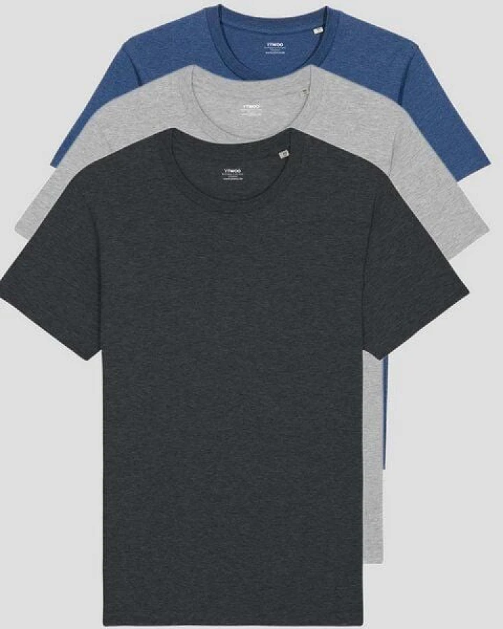 YTWOO 3er Pack Basic Unisex T-Shirt aus Bio Baumwolle