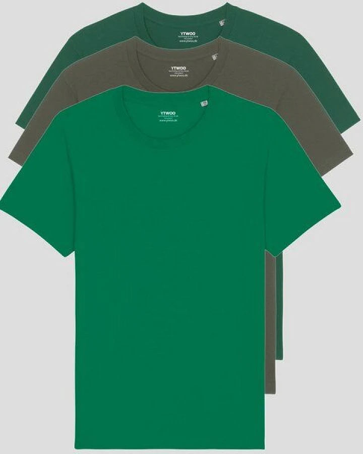 YTWOO 3er Pack Basic Unisex T-Shirt aus Bio Baumwolle