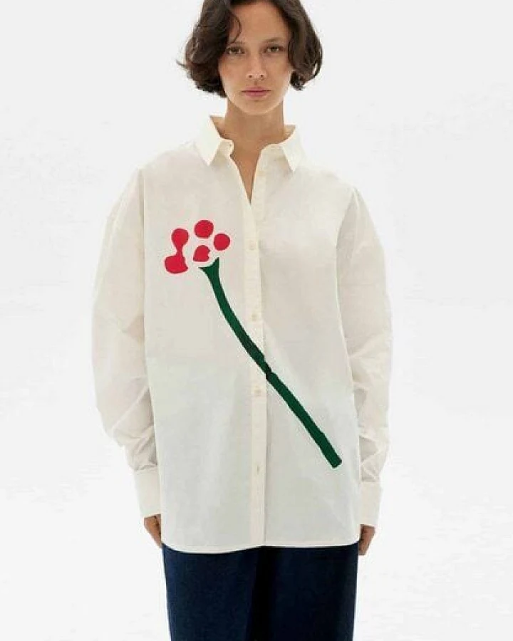thinking mu Damen Bluse Juana mit Blumenprint