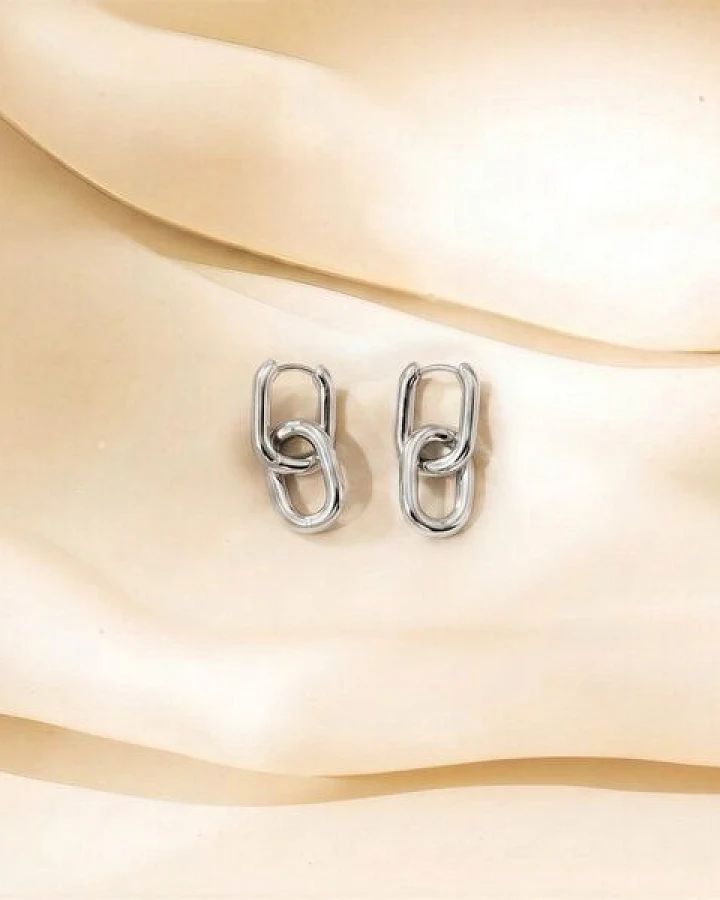 ELEKTROPULLI Mini Oval Creolen mit abnehmbaren Oval Anhänger ca. 25mm x 10mm x 2,5mm