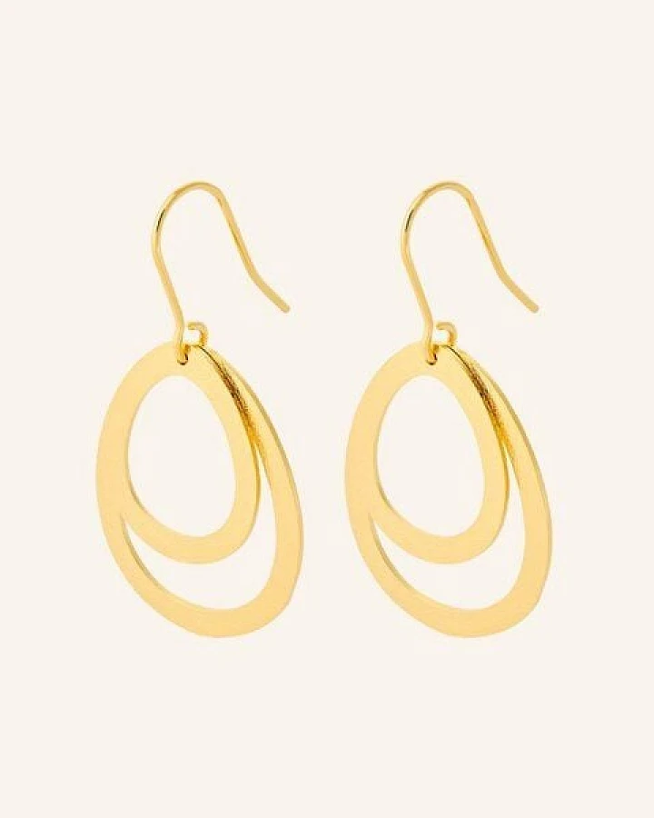 Pernille Corydon Small double drops / Vergoldetes Recycling-Sterlingsilber