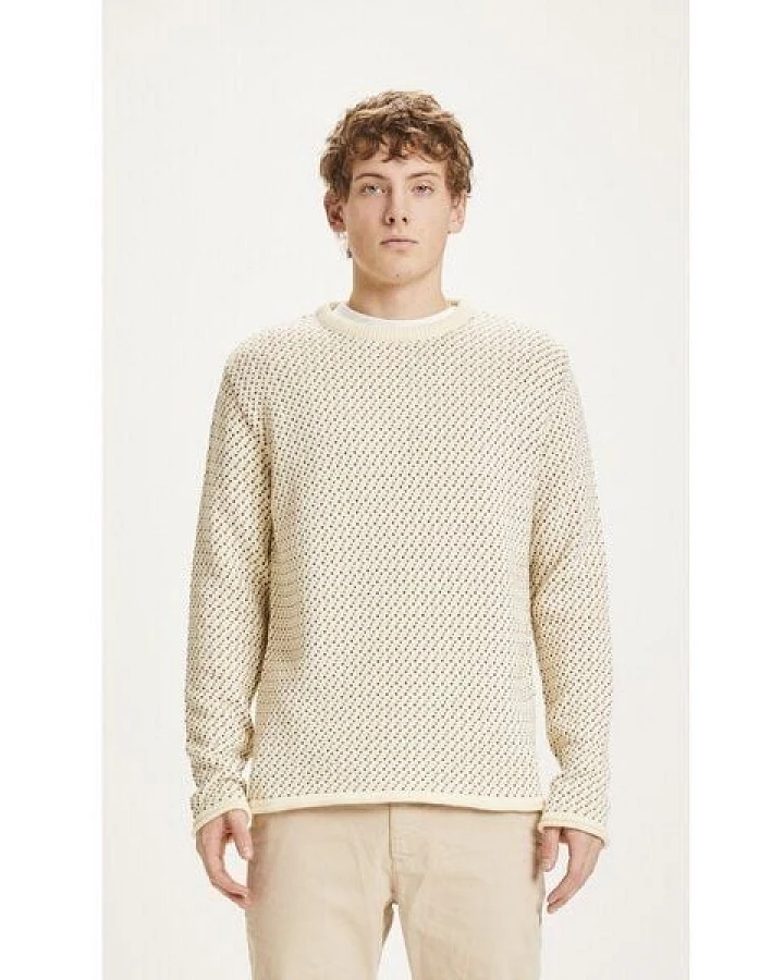 KnowledgeCotton Apparel Pullover VALLEY mit Muster aus Bio-Baumwolle