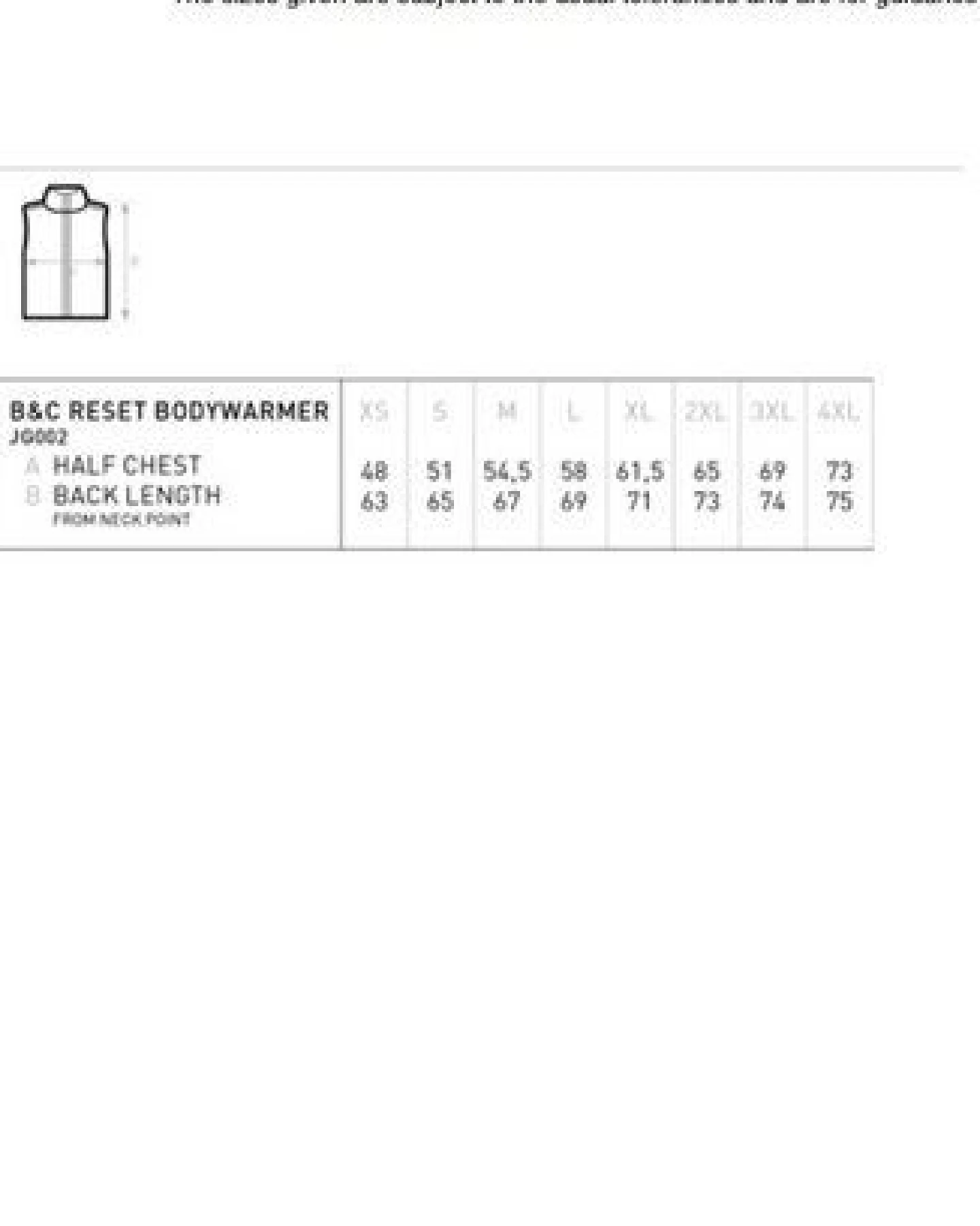 B&C BE INSPIRED Unisex Bodywarmer Weste Stehkragen ohne Kapuze Wasserabweisend bis Gr. 4XL – Ansicht 4