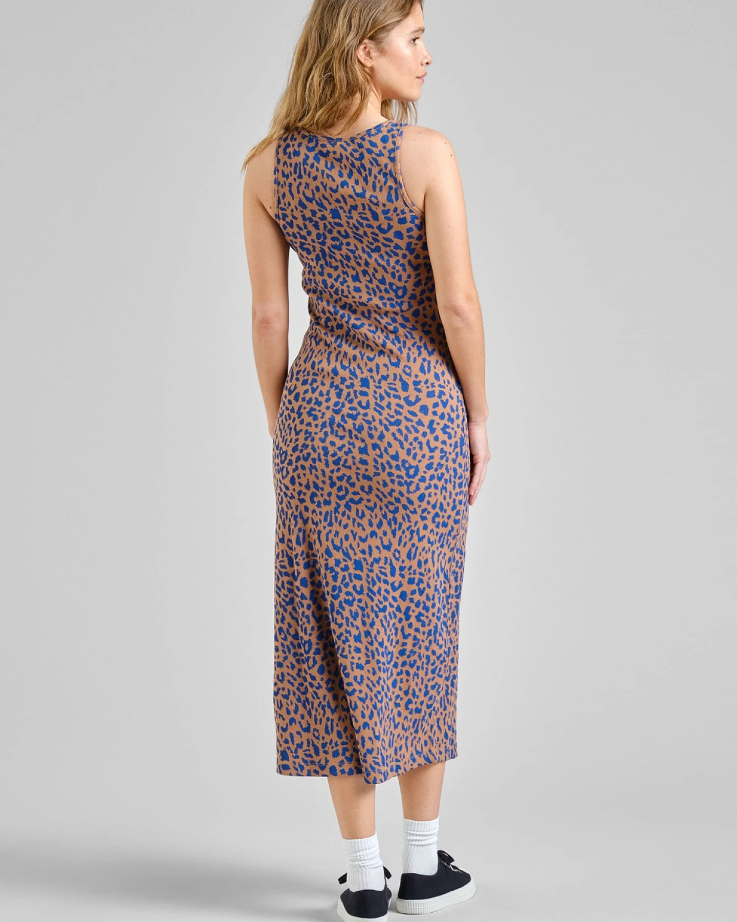 Kleid Motala Rib Leopard Light Brown – Ansicht 3