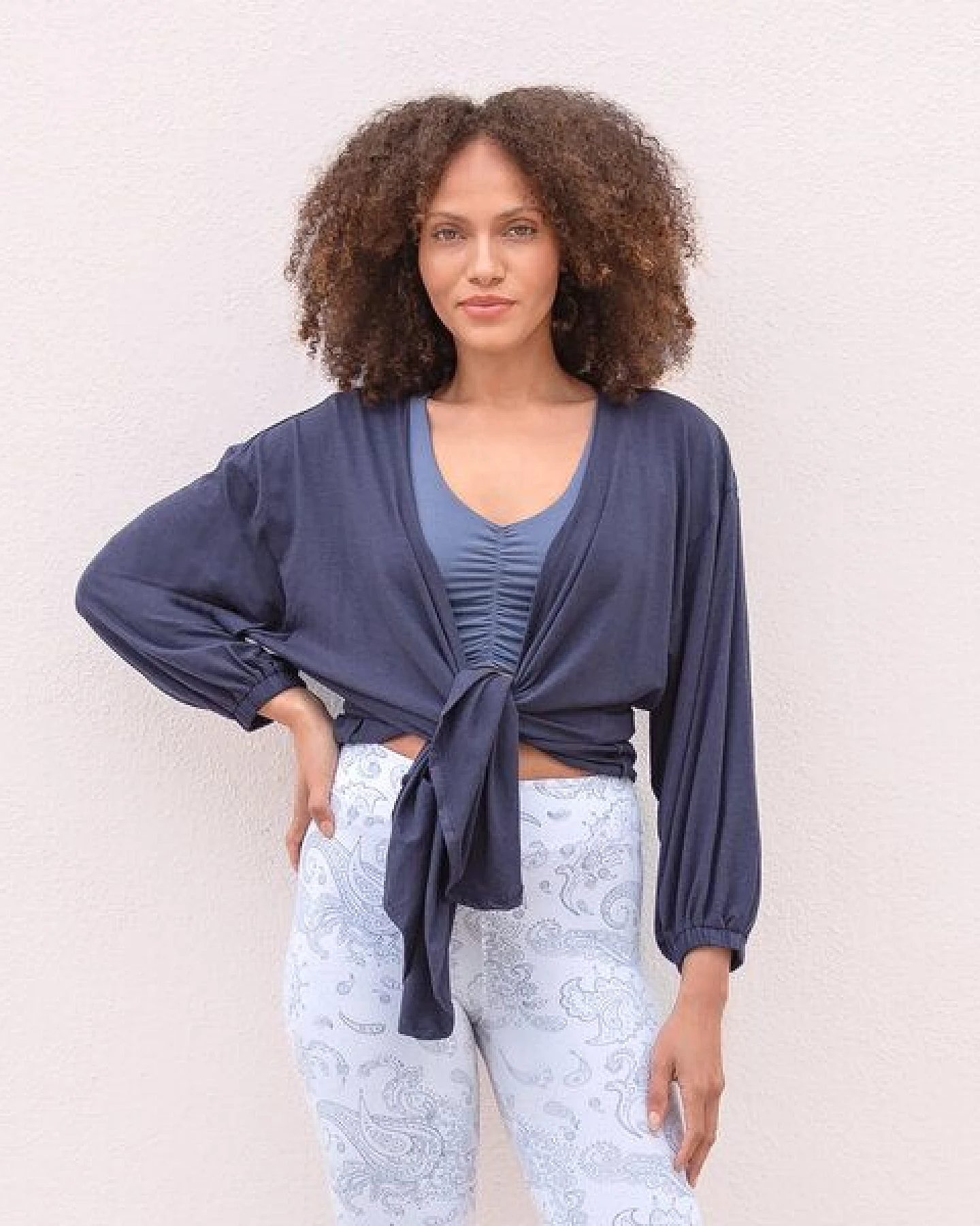 Jaya BLOOM - Damen - Cardigan aus softem TENCEL Lyocell/Biobaumwoll-Mix – Ansicht 2