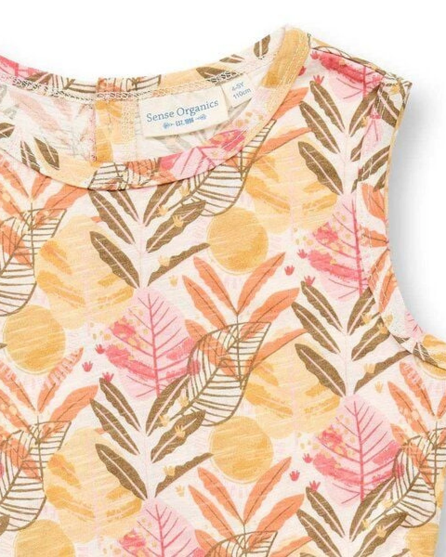 Sense Organics Mädchenkleid mit Blätterdruck, Modell KOBI – Ansicht 2