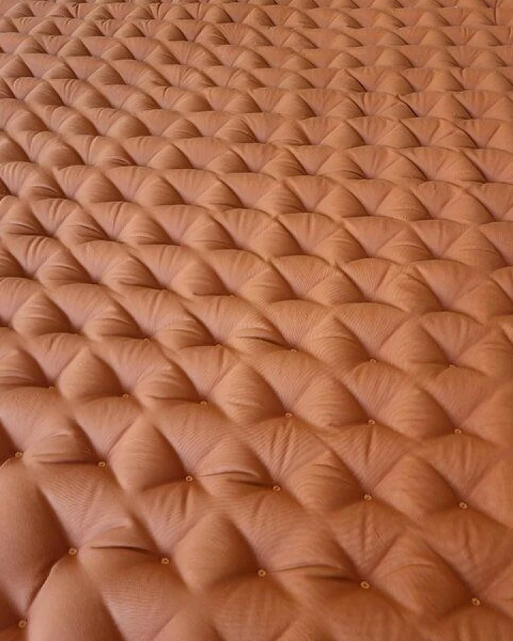 Speltex Matratzentopper 140x200 cm – Punktstepp-Naturauflage mit Bio-Hirseschalen & Kautschuk, Farbe: Terra