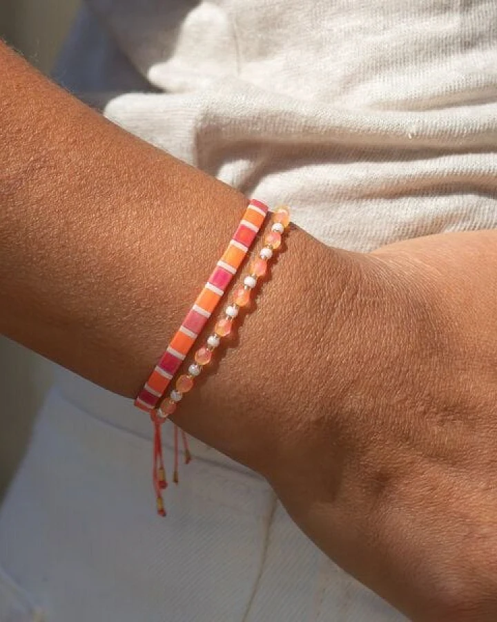 juni Armbänder / Set "Sunset Glow" - individuell verstellbar - handgemacht in Deutschland