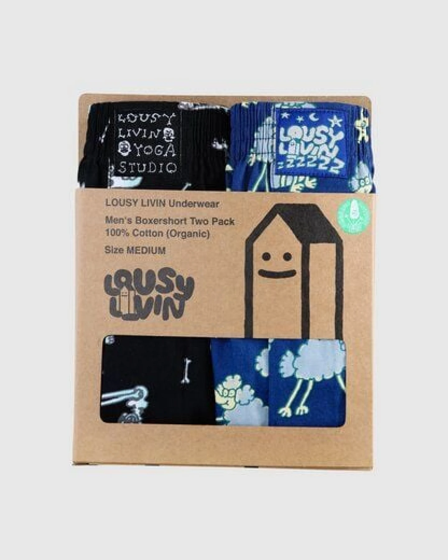 Lousy Livin Weite Boxershorts 2er Pack SHEEP & YOGA aus 100% Bio-Baumwolle – Ansicht 2
