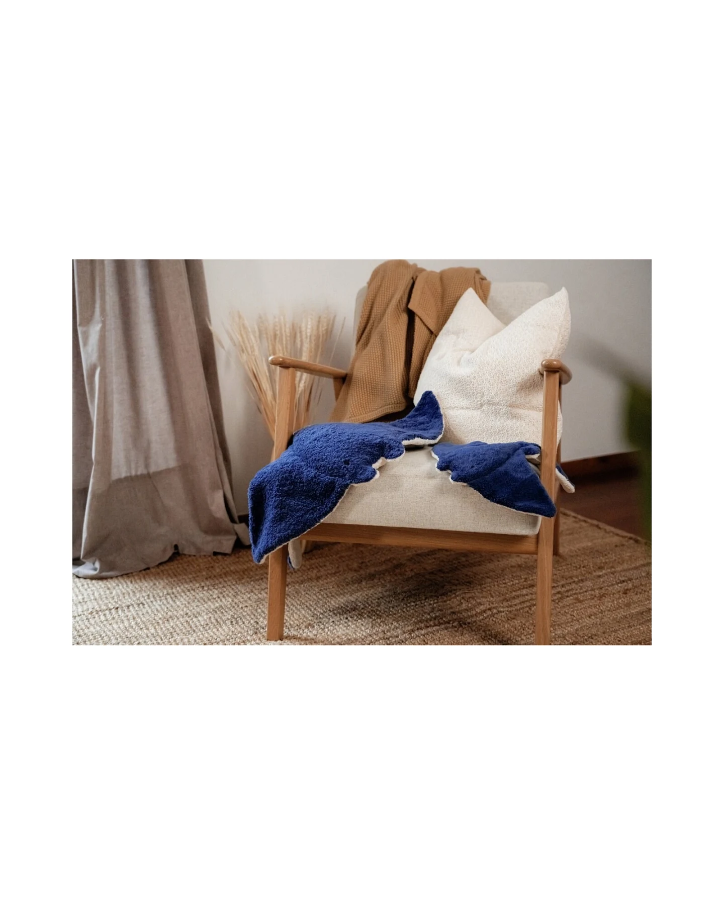 Kuscheltier Manta blau 72 x 6 x 72 cm (groß) – Ansicht 2