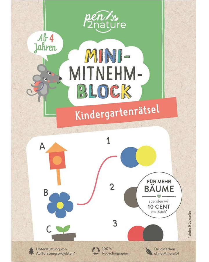 Mini-Mitnehm-Block - Kindergartenrätsel Bilderbuch, ab 5 Jahren (96 Seiten)