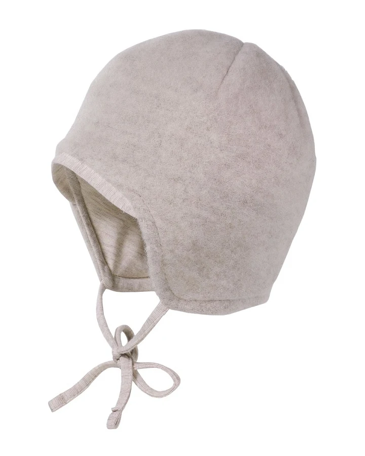 Baby Mütze Bio-Schurwolle Fleece düne Gr. 43
