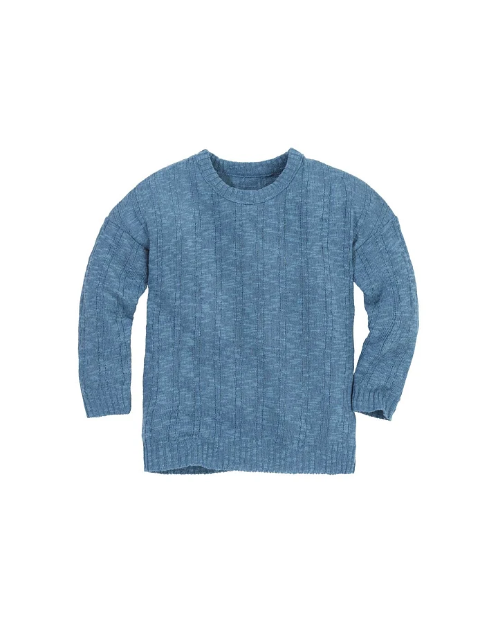 Disana Kinder Leinen-Pullover taubenblau Gr.74/80