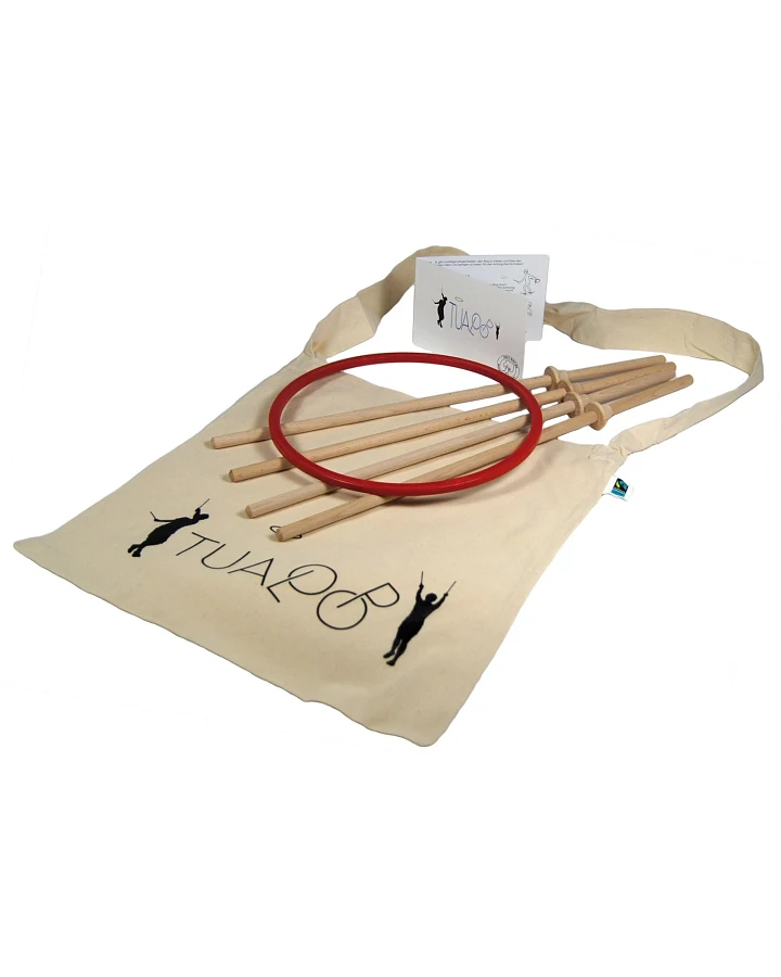 Tualoop Ringwurfspiel aus Biowerkstoff Ring: Ø 27 cm, Sticks: 50 cm, empfohlen ab 6