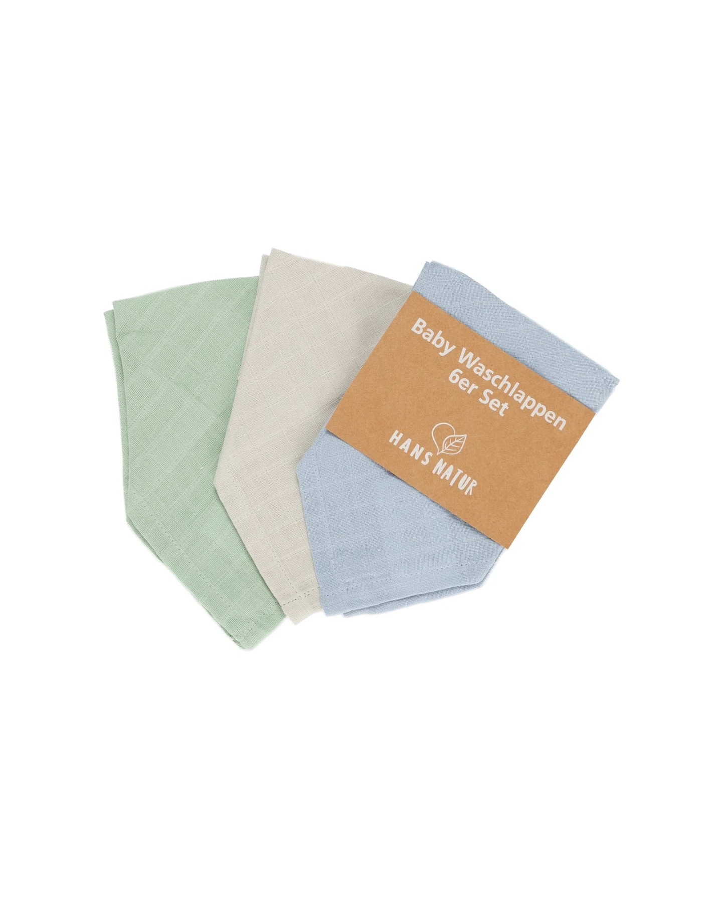 Baby Waschlappen Musselin Bio-Baumwolle 6er-Pack bunt 27 x 30 cm – Ansicht 2