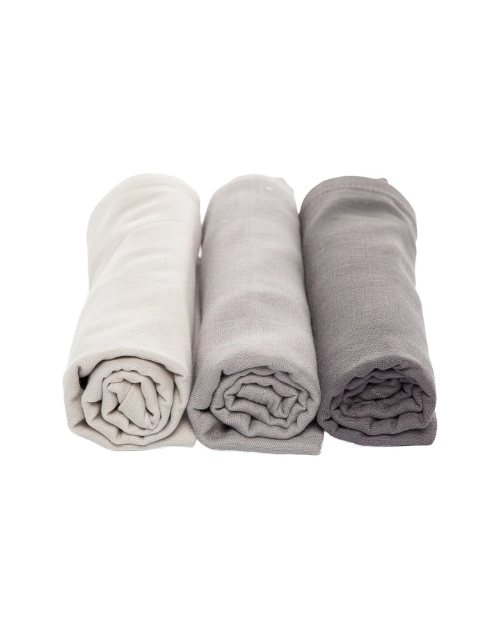 Spucktücher Bio-Baumwolle 3er Set "Anthrazit" Maße 75 x 75 cm