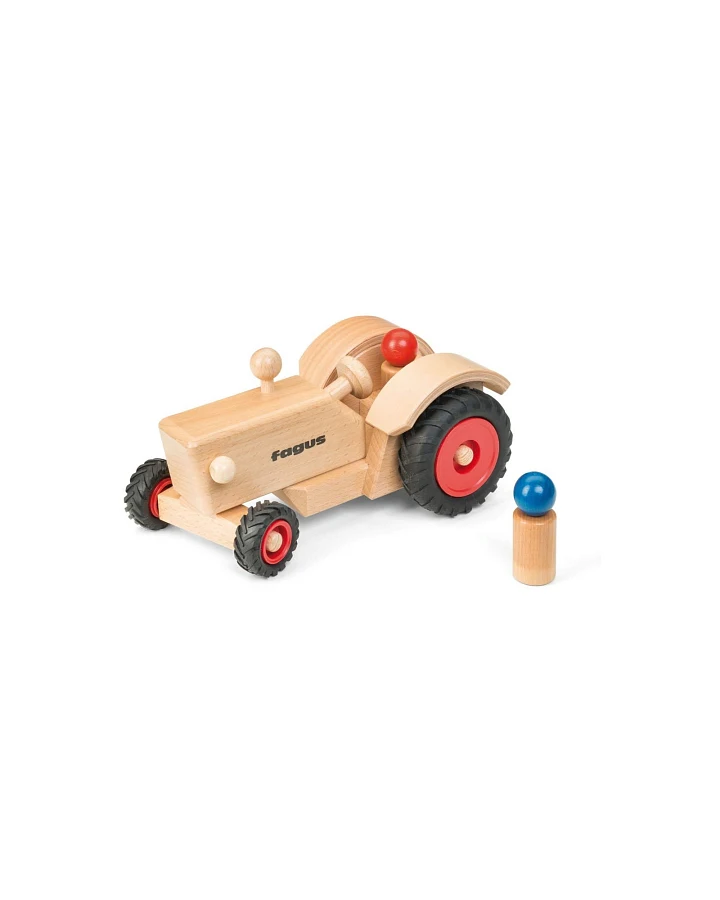 Fagus Lenkbarer Traktor aus massivem Buchenholz Länge 24 cm