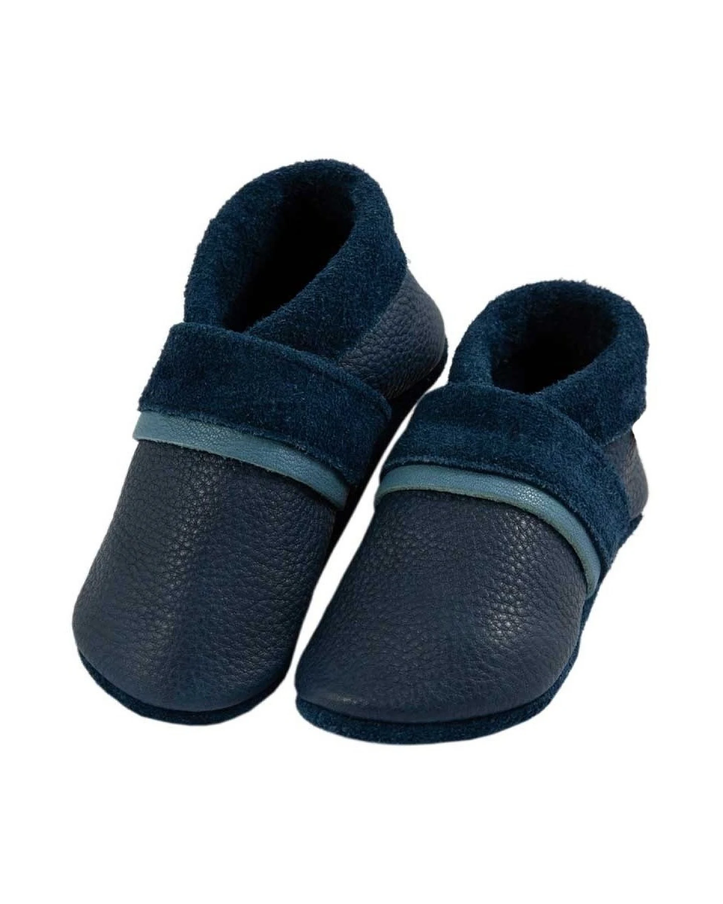 Baby und Kinder Hausschuhe Krabbelschuhe "Linie Paloma" blau Gr.21/22 – Ansicht 2