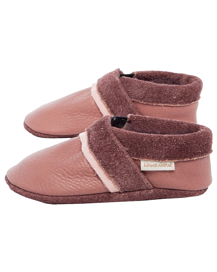 Baby und Kinder Hausschuhe Krabbelschuhe Ecopell Leder roseberry Gr.18/19