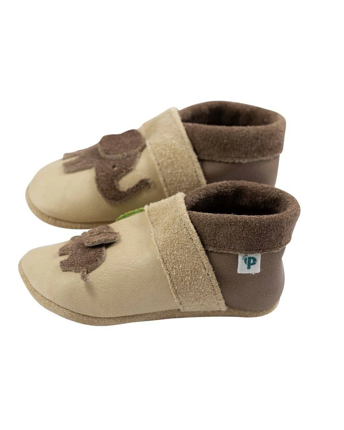 Baby und Kinder Lederpuschen Krabbelschuhe Elefant walnuss/hippo Gr.18/19 – Ansicht 2