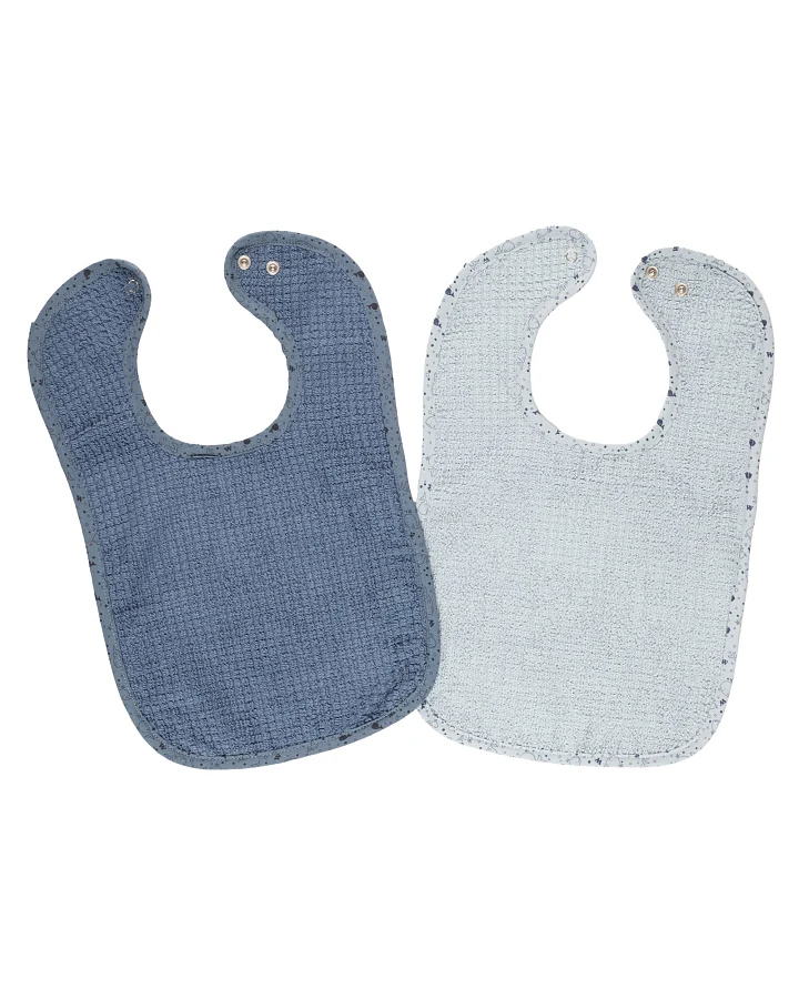 Druckknopflätzchen Bio-Baumwolle 2er-Set 26 x 40 cm blau