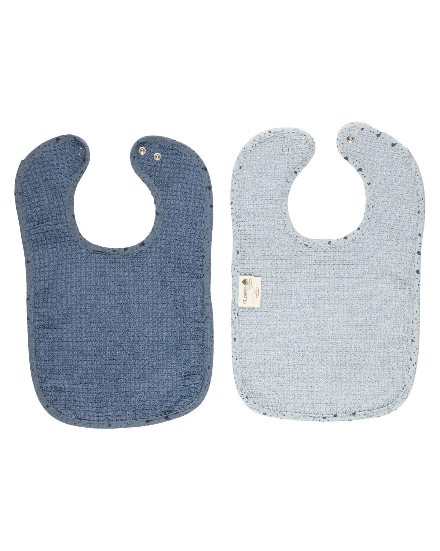 Druckknopflätzchen Bio-Baumwolle 2er-Set 26 x 40 cm blau – Ansicht 2