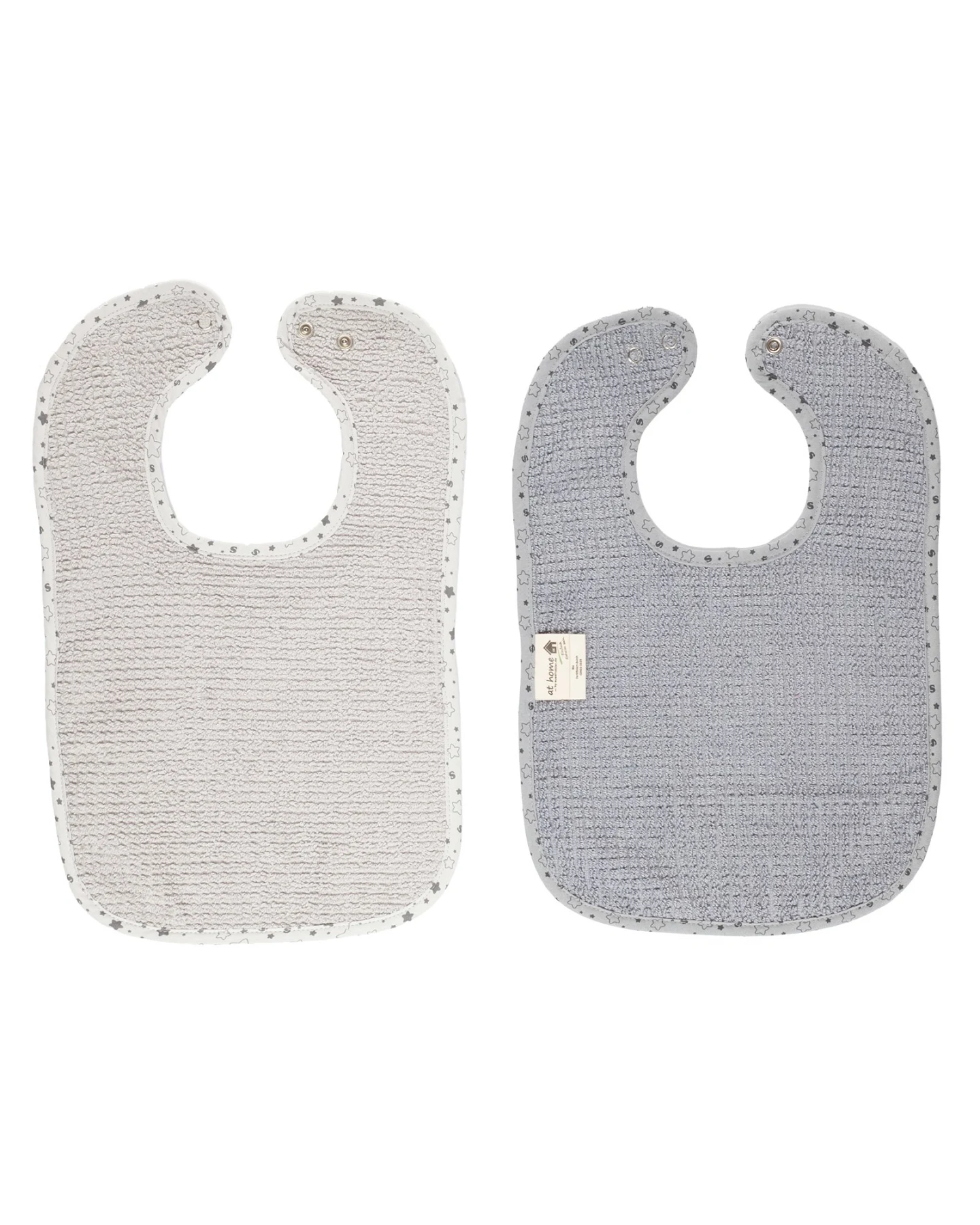 Druckknopflätzchen Bio-Baumwolle 2er-Set 26 x 40 cm grau – Ansicht 2