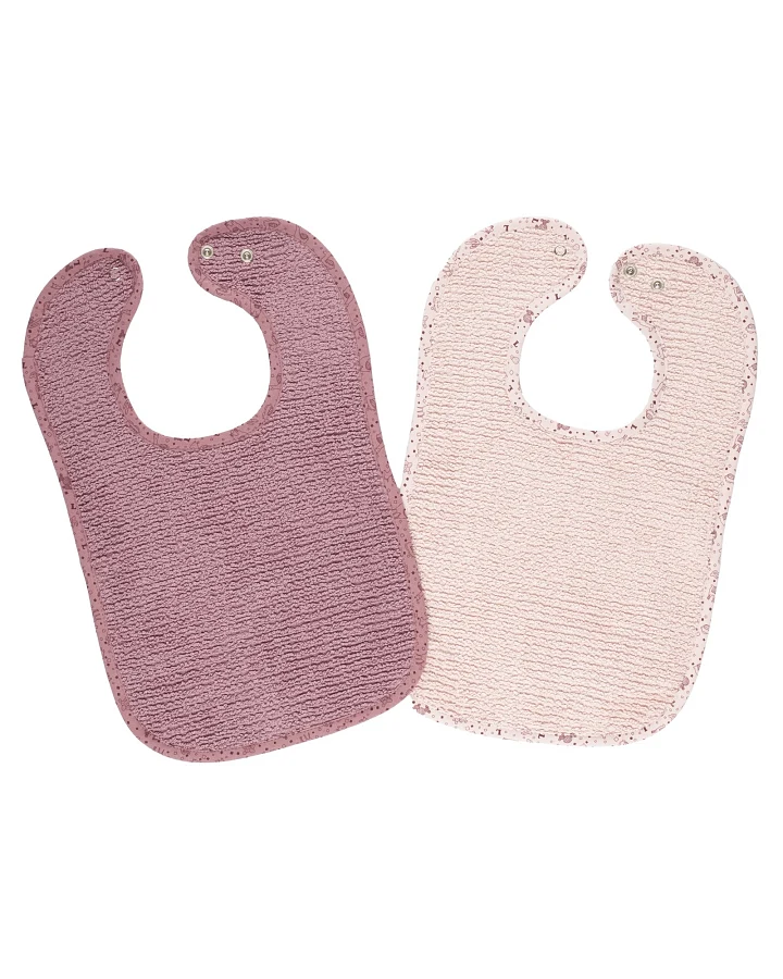 Druckknopflätzchen Bio-Baumwolle 2er-Set 26 x 40 cm rosa