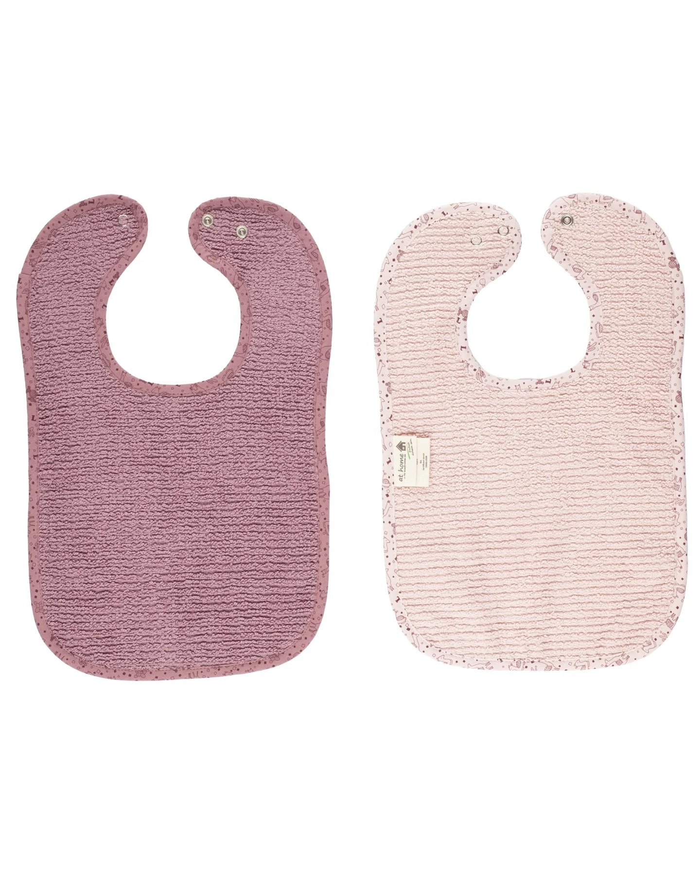 Druckknopflätzchen Bio-Baumwolle 2er-Set 26 x 40 cm rosa – Ansicht 2