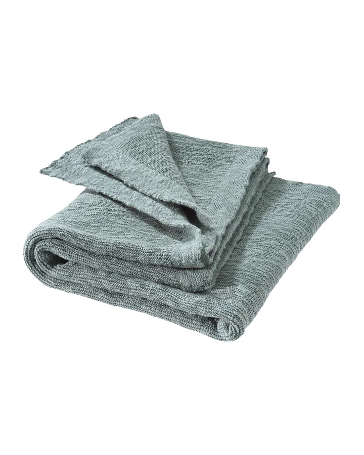 Disana Baby Leinen-Strick-Decke jade ca. 80 x 100cm