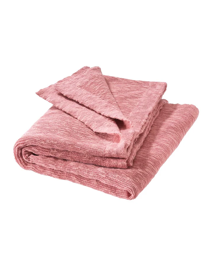 Disana Baby Leinen-Strick-Decke softpink ca. 80 x 100cm
