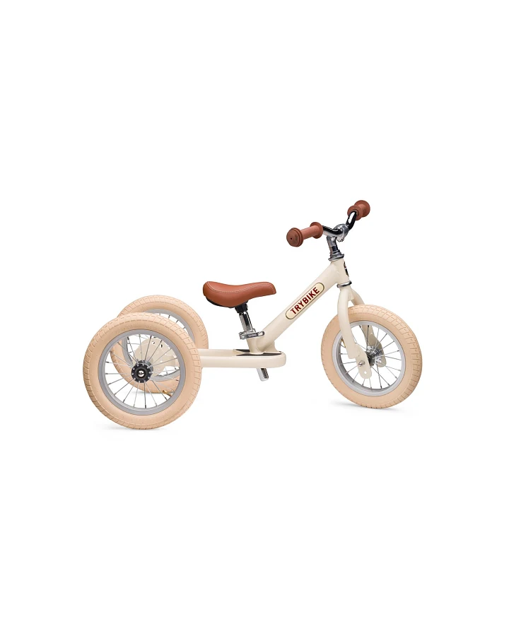 Trybike 2-in-1 Laufrad mit Stahlrahmen Cream Matt