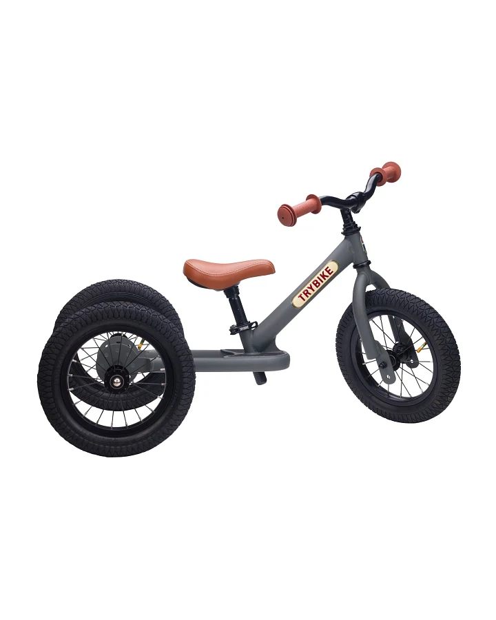 Trybike 2-in-1 Laufrad mit Stahlrahmen Grey Matt