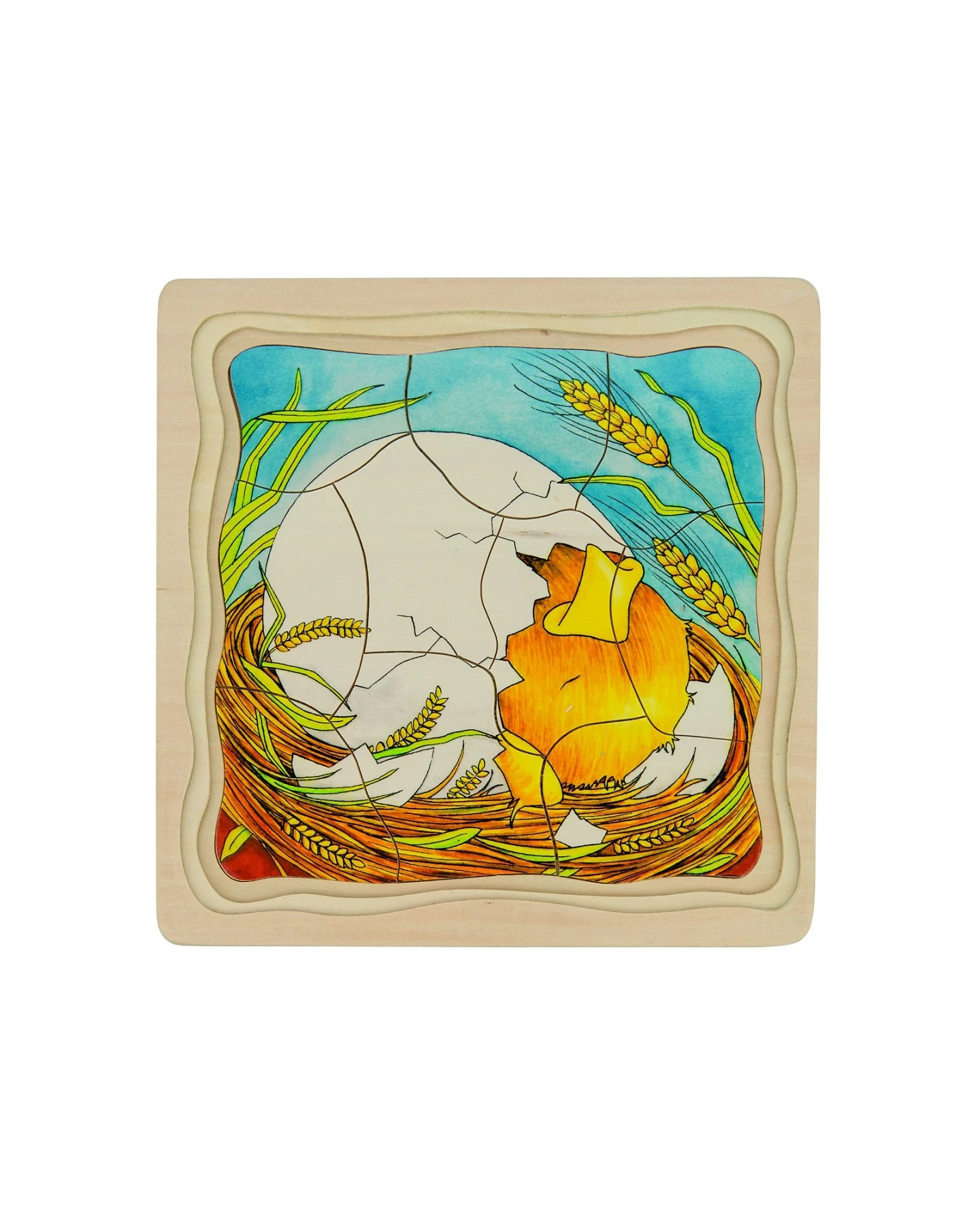 goki Holzpuzzle "Das Huhn", 4 Bilder, 44-teilig 20 x 20 cm – Ansicht 2