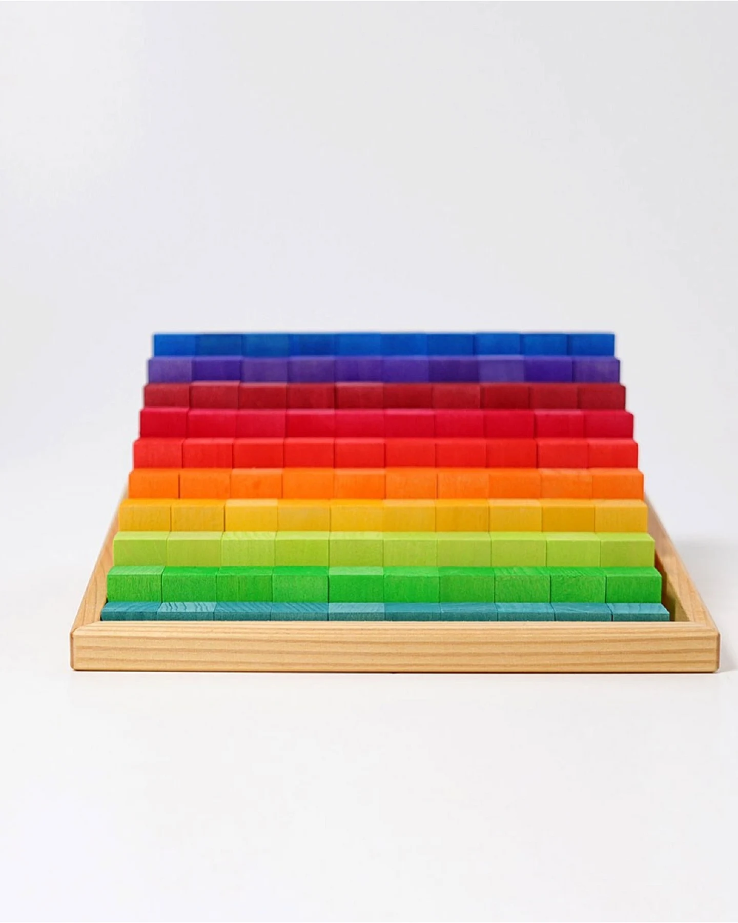 Grimms Stufenzählstäbe aus Lindenholz, 101-teilig, bunt lasiert Maße 22,5 x 22,5 cm, Höhe 11 cm – Ansicht 2