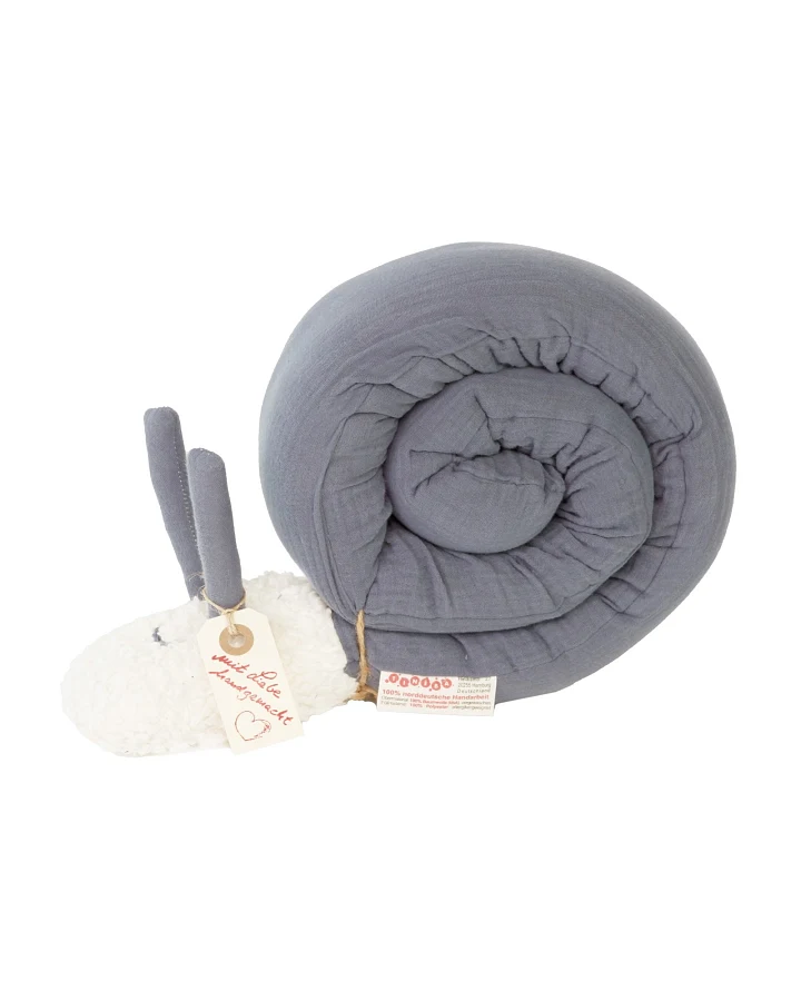 Kuschelschnecke Musselin blau Länge ca. 110 cm