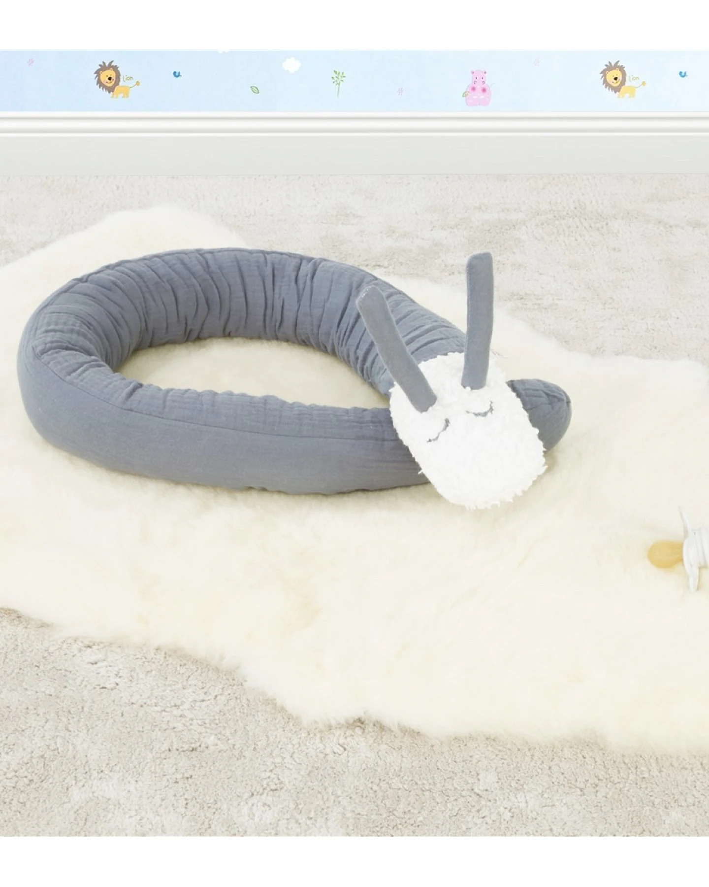 Kuschelschnecke Musselin blau Länge ca. 110 cm – Ansicht 2