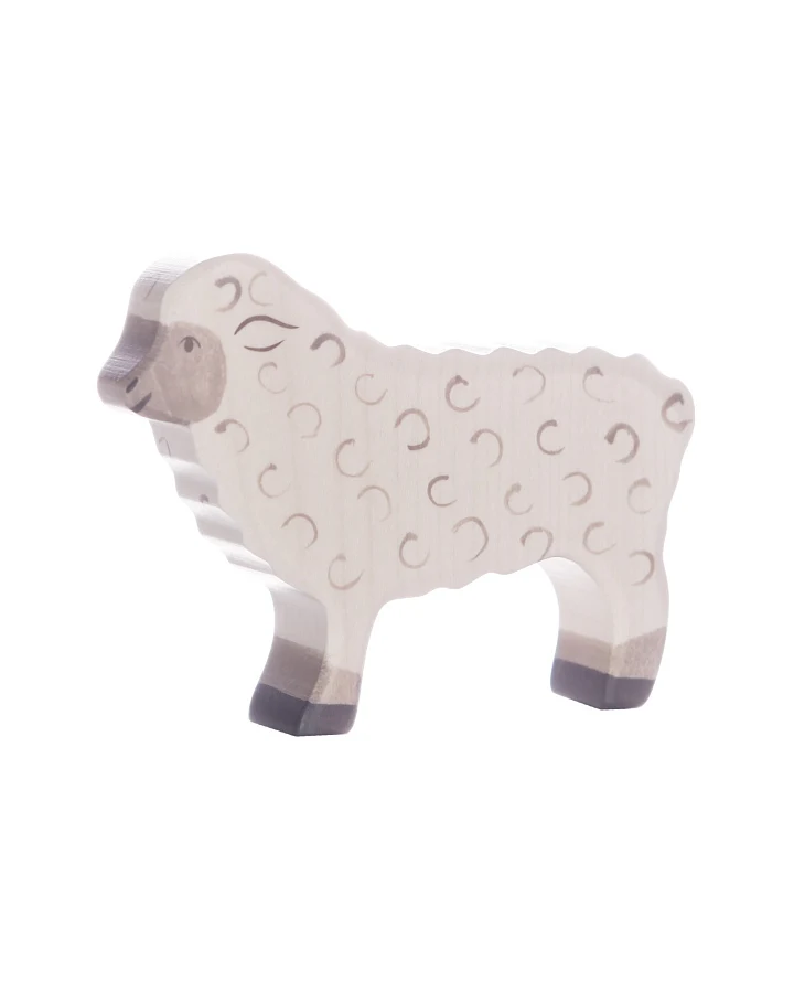 Holztiger Holzfigur "Schaf, stehend" Auf dem Bauernhof Maße 11 x 2,3 x 8,5 cm
