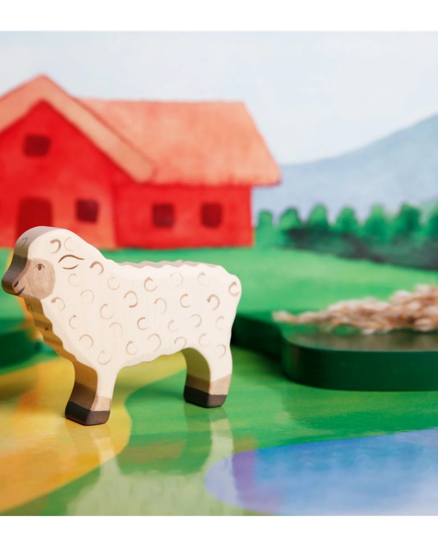 Holztiger Holzfigur "Schaf, stehend" Auf dem Bauernhof Maße 11 x 2,3 x 8,5 cm – Ansicht 2