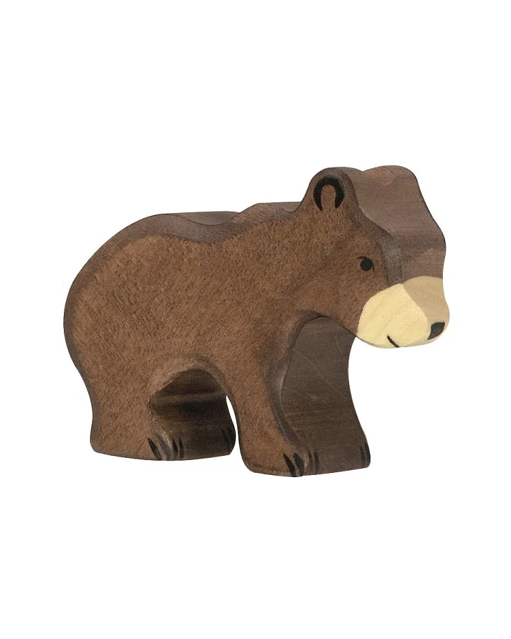 Holztiger Holzfigur "Braunbär, klein" Abenteuer Wildnis Maße 8,5 x 2,3 x 7 cm
