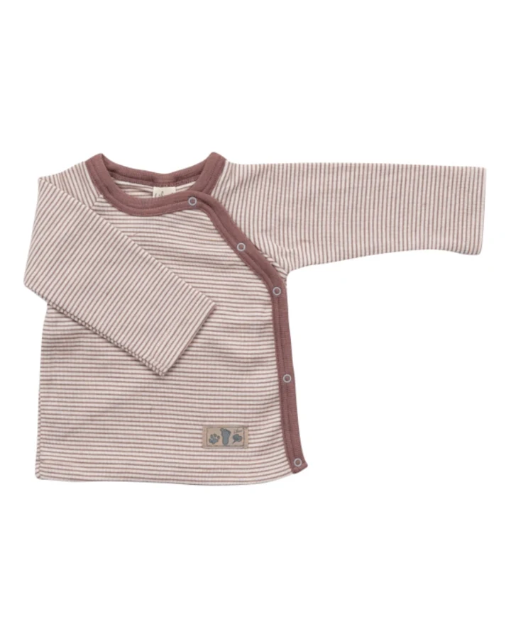 Lilano Baby Jacke Wolle Seide mauve-natur geringelt Gr.62