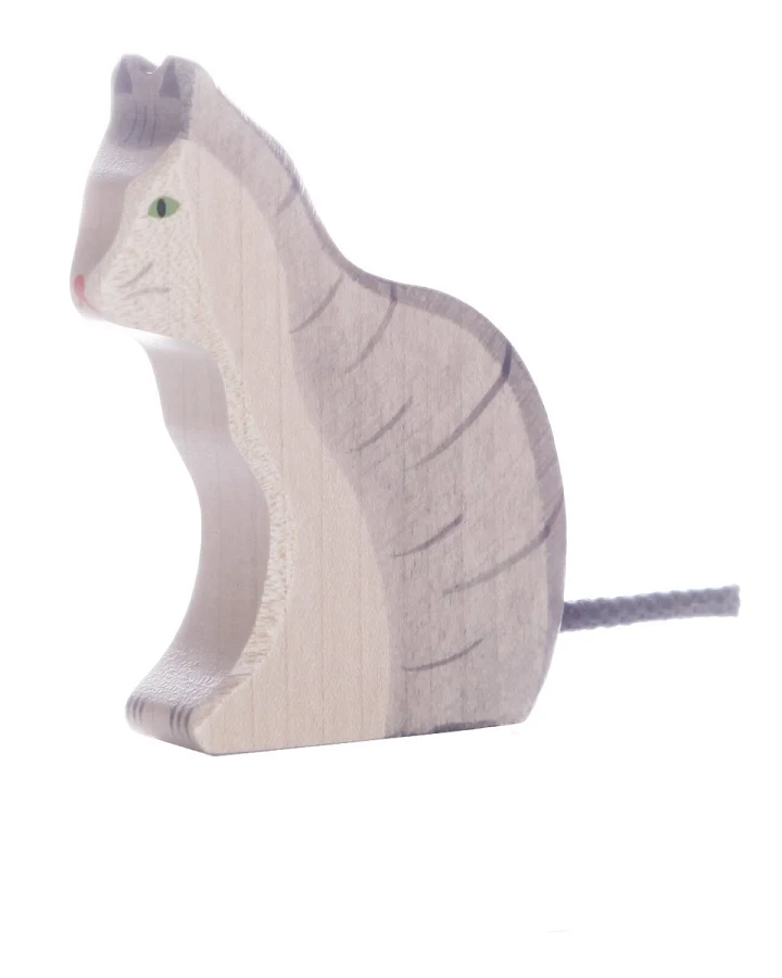 Holztiger Holzfigur "Katze" Auf dem Bauernhof Maße 7 x 1,9 x 8 cm