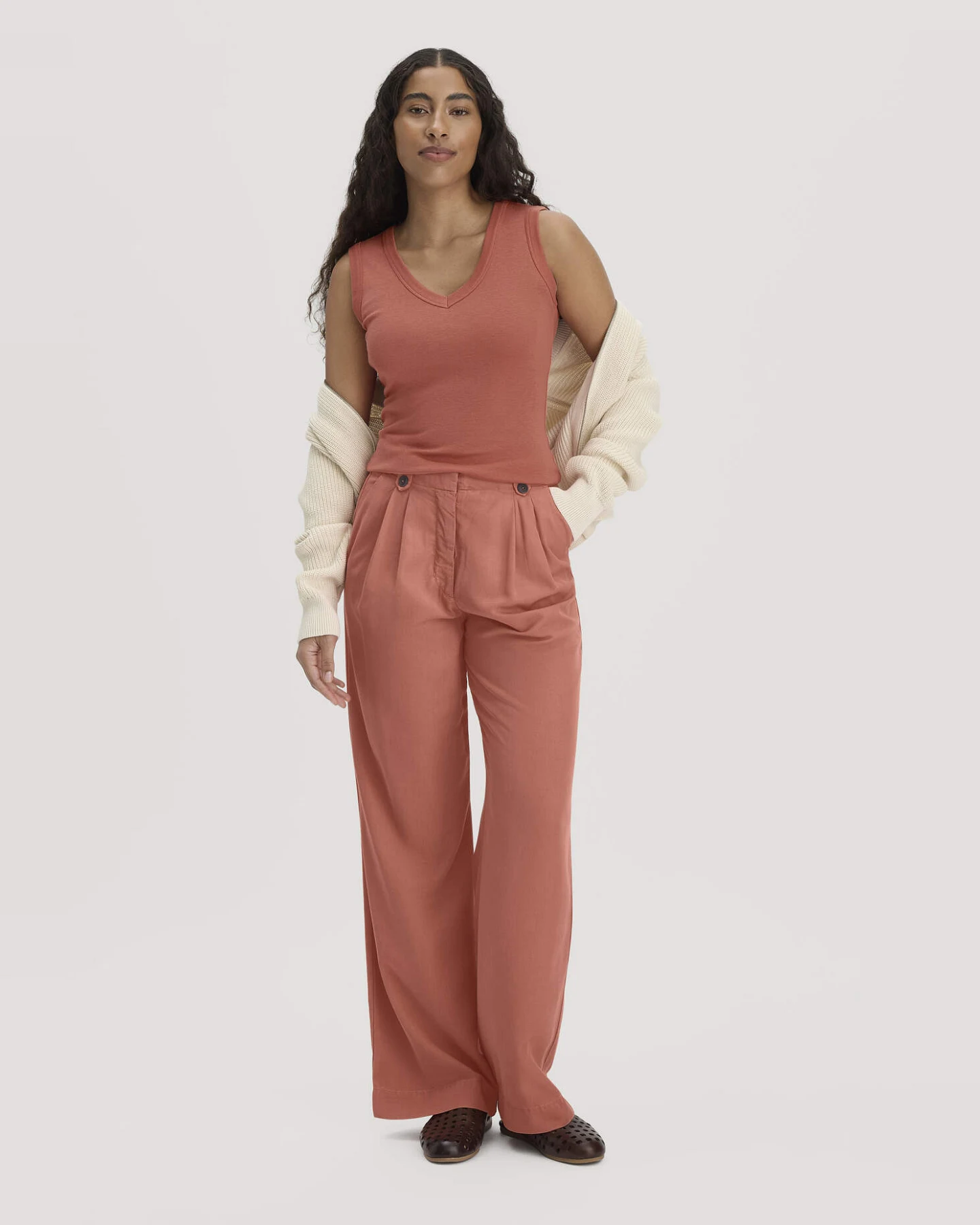 hessnatur Damen Softrib Top Fitted aus Bio-Baumwolle und TENCEL™ Modal - orange - Größe 40 – Ansicht 2
