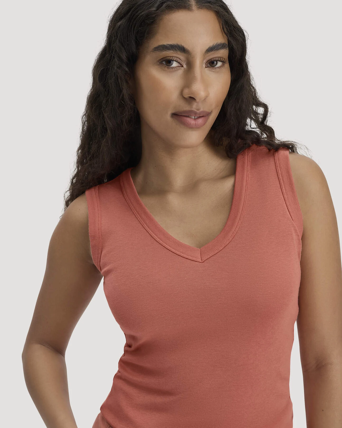 hessnatur Damen Softrib Top Fitted aus Bio-Baumwolle und TENCEL™ Modal - orange - Größe 40 – Ansicht 4