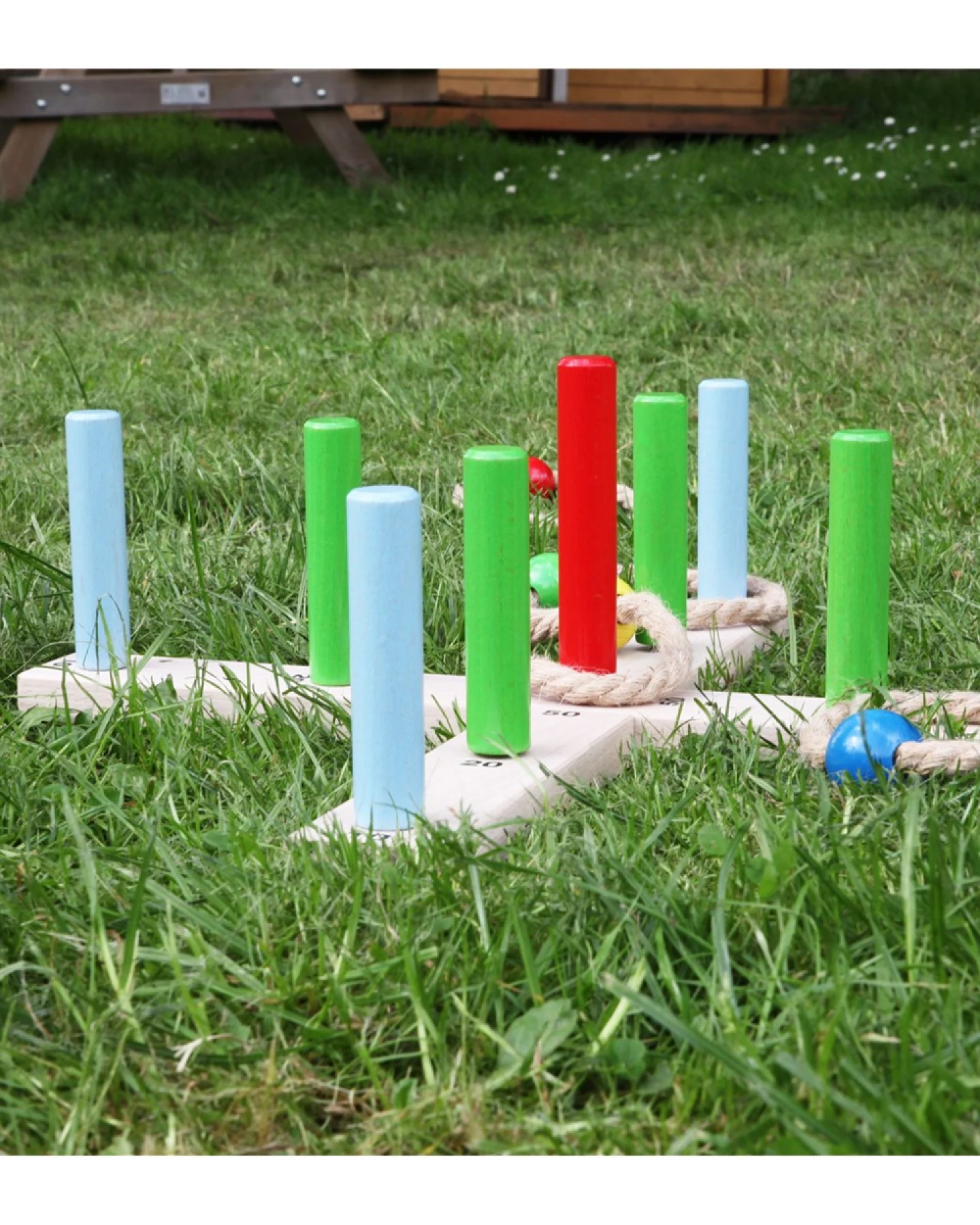 Nemmer Geschicklichkeitsspiel Ringe werfen Ringwurfspiel incl. 4 Ringe – Ansicht 2