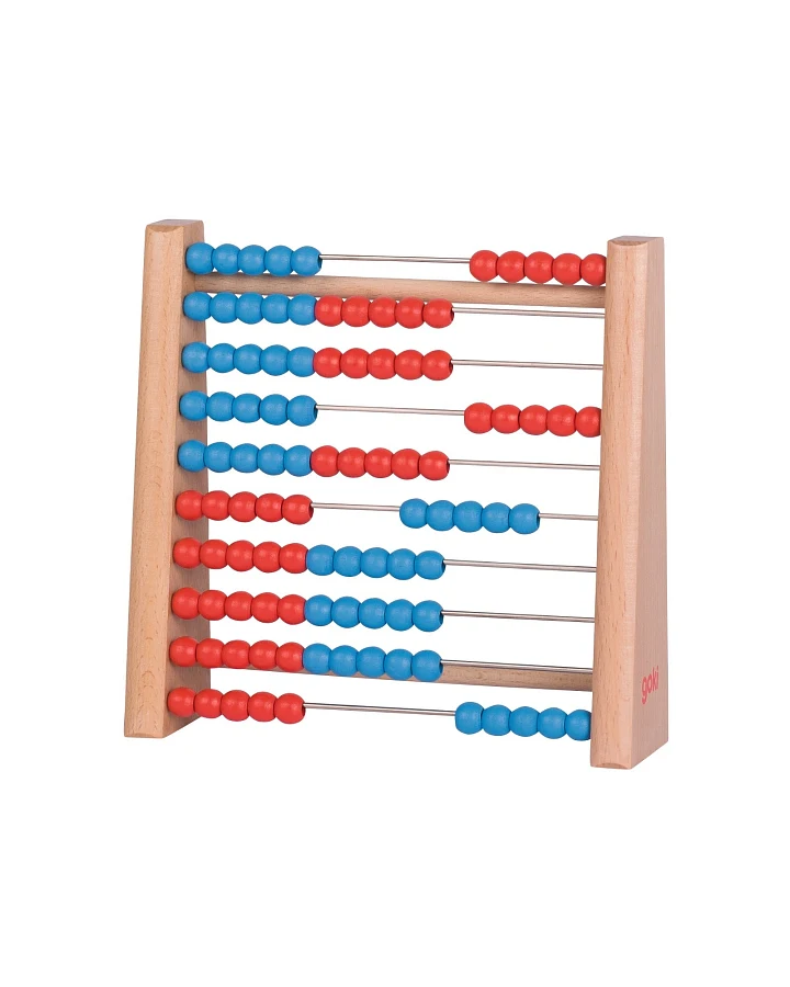 goki Rechenrahmen Abacus aus Holz, 100 Perlen Maße 17 x 5 x 16,5 cm