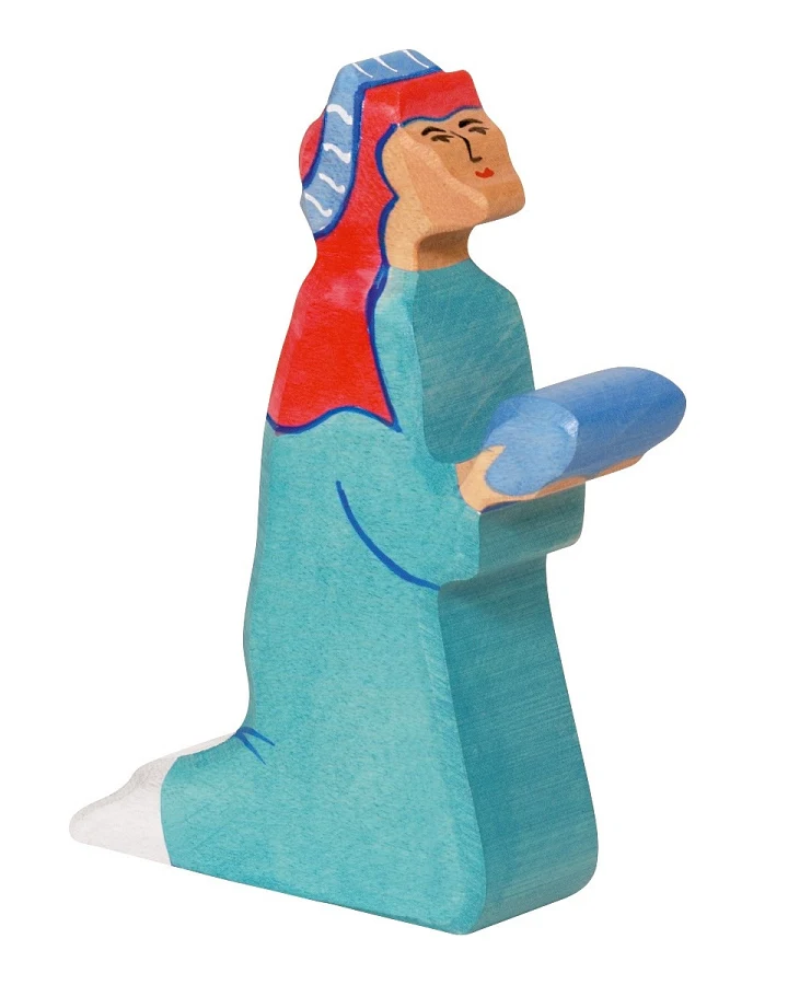 Holztiger Holzfigur "Balthasar 2, blau" Schöne Weihnachtszeit Maße 11,5 x 2,3 x 7,5 cm