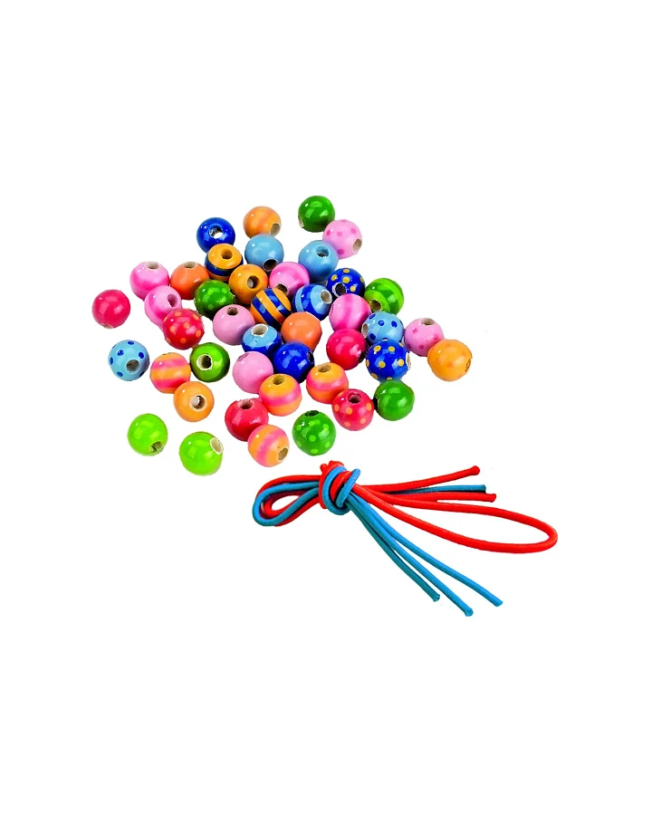 goki Kinder Holzperlen Set 47-teilig 10 mm