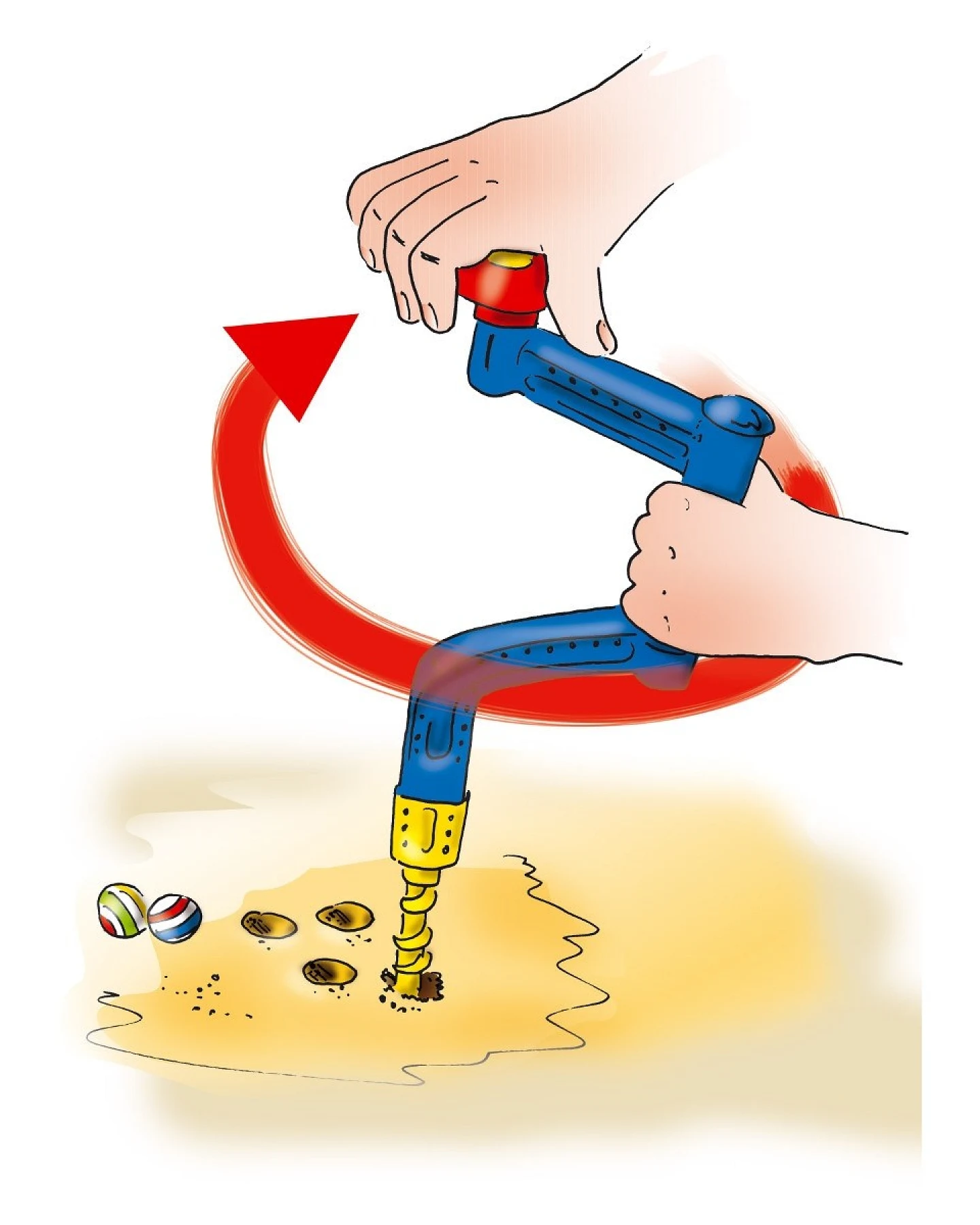 Spielstabil Sandbohrer kombi für jeden Sand Sandbohrer 52,5x16x5,5 cm – Ansicht 2